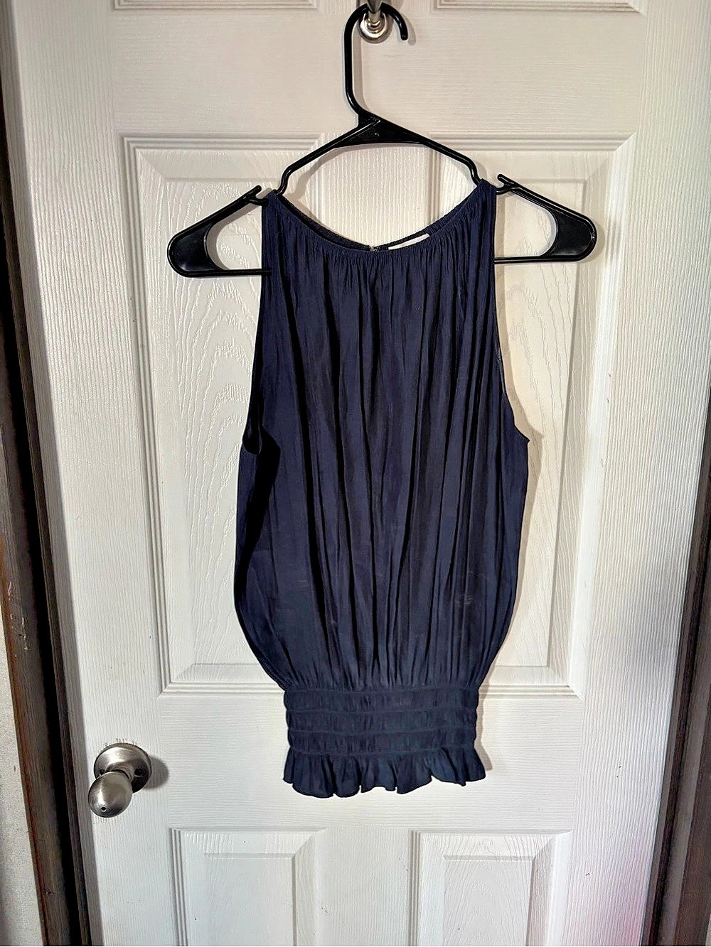 RAMY BROOK Harriet Silk Halter Tank Top Blue XS